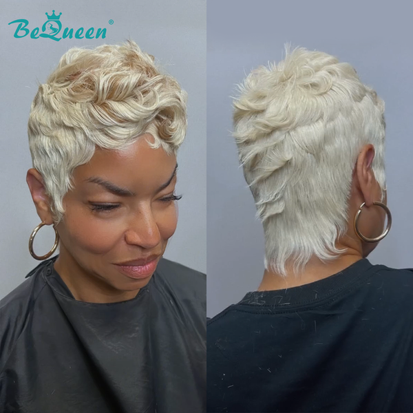 Bequeen Blonde Short Cut Fashion Machine Made Wig