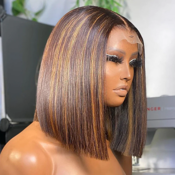 BEQUEEN 4x4 Lace Closure Wig Straight 4MIX27 Bob Wig BeQueenWig