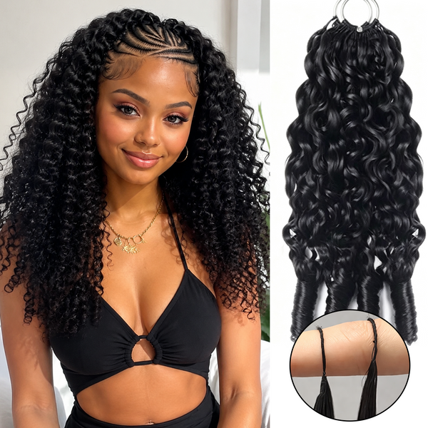 BeQueen 1&3 Pc Black Color Curly Wave Virgin 100% Human Hair Bundles