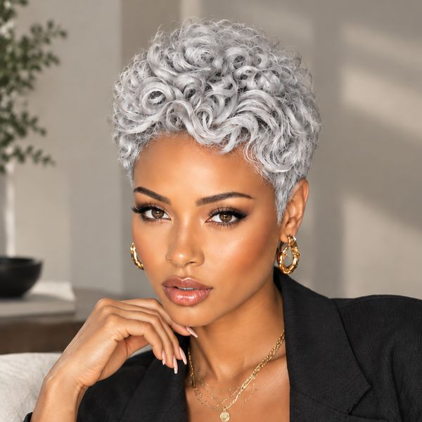 BeQueen Blonde Natural Wave Pixie Short Cut Wig For Black Woman