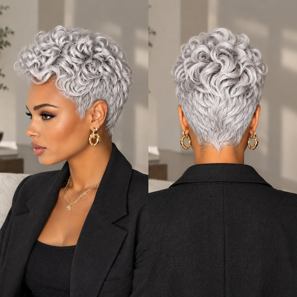BeQueen Blonde Natural Wave Pixie Short Cut Wig For Black Woman