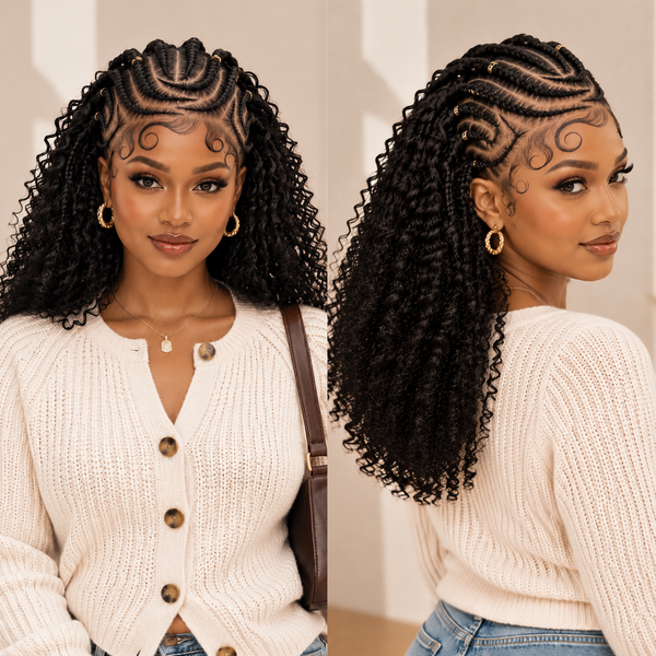 BeQueen Frontal Braid Full Lace Style 100% Human Hair