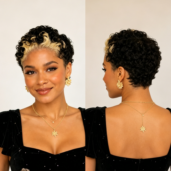 BeQueen Highlight Blonde Frontal Lace Curly Wig 100% Human Hair