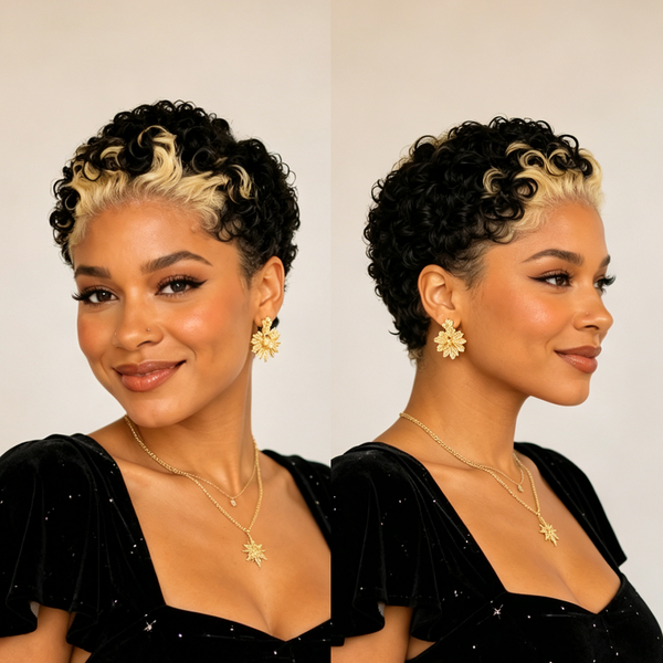 BeQueen Highlight Blonde Frontal Lace Curly Wig 100% Human Hair
