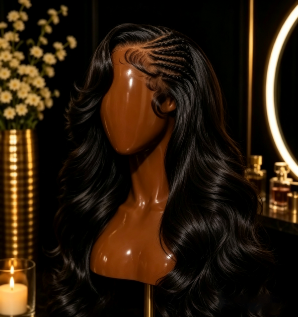 BeQueen Side Part Braid Frontal Lace Style 100% Human Hair