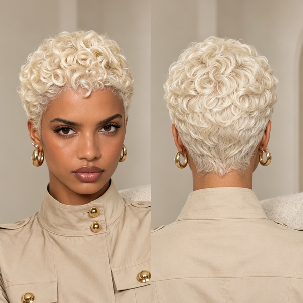 BeQueen #60 Finger Wave Pixie Cut Wig
