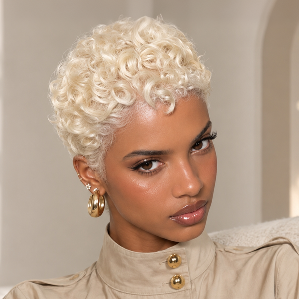 BeQueen #60 Finger Wave Pixie Cut Wig