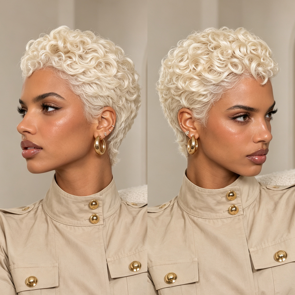 BeQueen #60 Finger Wave Pixie Cut Wig