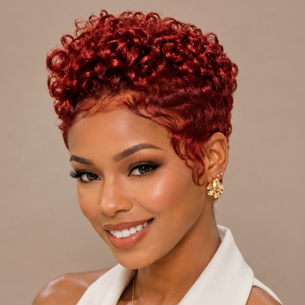 BeQueen 99J Finger Wave Frontal Lace Style Full Cap Wig 100% Human Hair
