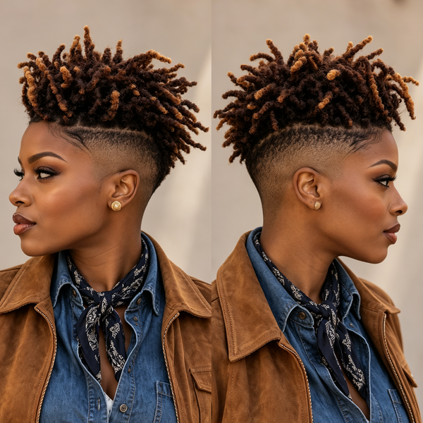 BeQueen Two-Tone Twist Faux Locs Mohawk Wig