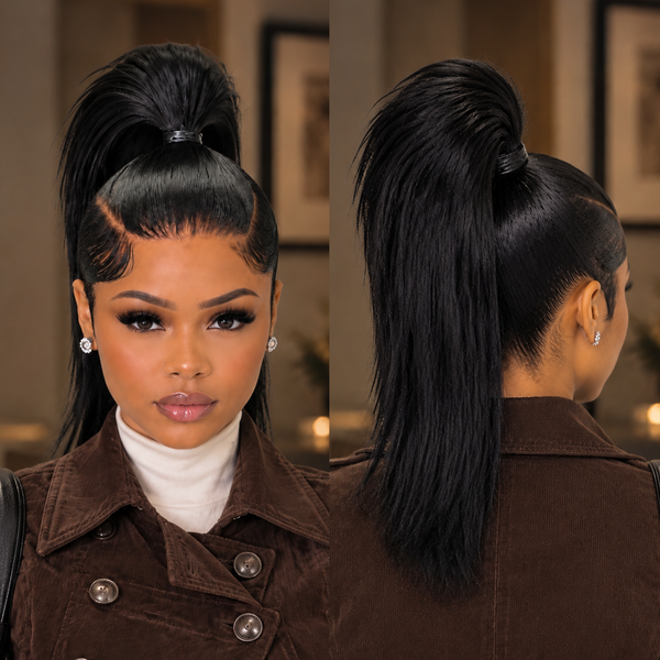Bequeen 100% Human Hair Full Lace Ponytail Wig