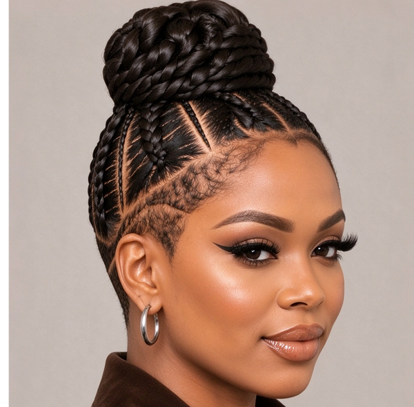 Bequeen 100% Human Hair Full lace Half Braided Wig