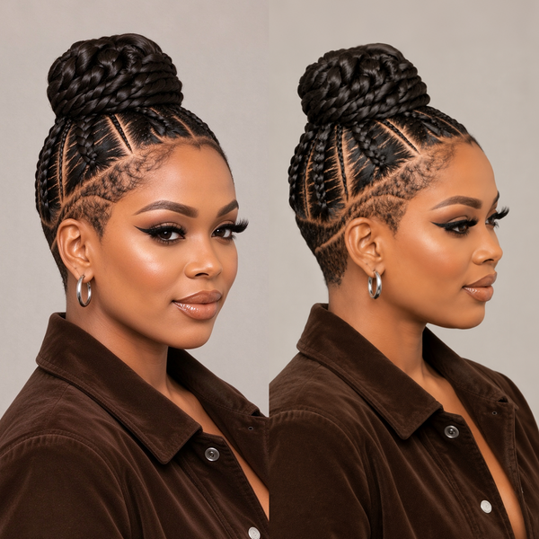 Bequeen 100% Human Hair Full lace Half Braided Wig