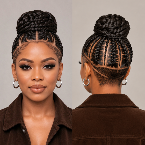 Bequeen 100% Human Hair Full lace Half Braided Wig