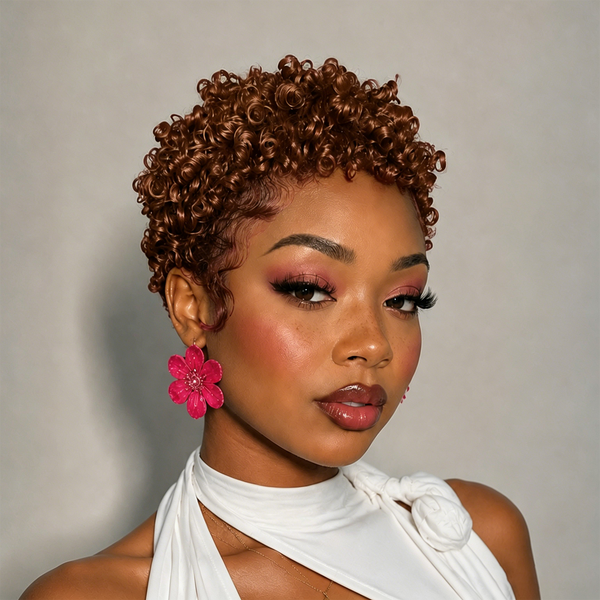 Bequeen 13X4 Lace 4 Colors Small Finger Wave Pixie Wig