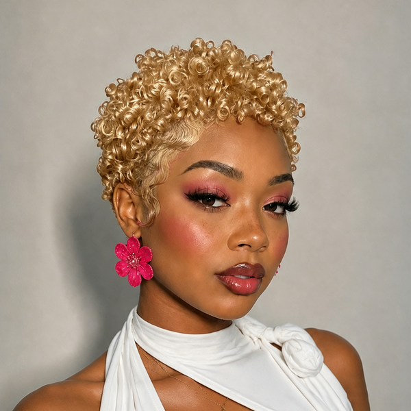 Bequeen 13X4 Lace 4 Colors Small Finger Wave Pixie Wig