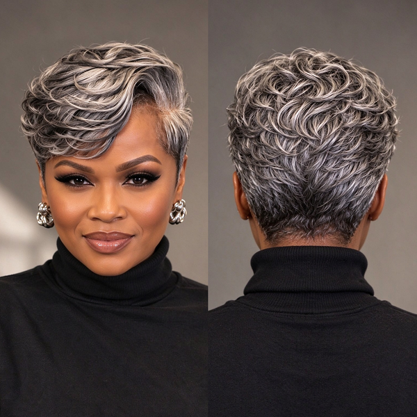 Bequeen 13X4 Lace Salt & Pepper 100% Human Hair Wig
