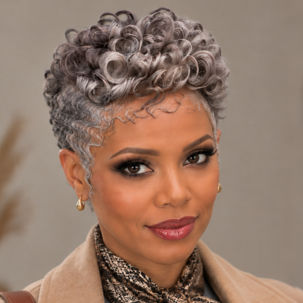 Bequeen 13X4 Lace Salt & Pepper Curl 100% Human Hair Wig