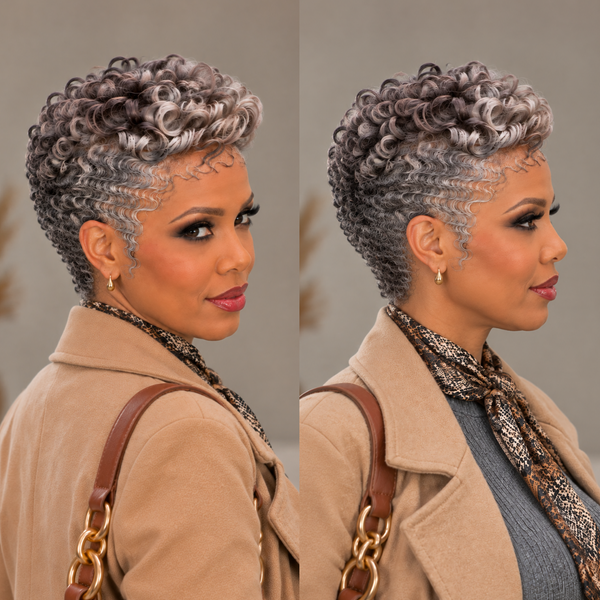 Bequeen 13X4 Lace Salt & Pepper Curl 100% Human Hair Wig