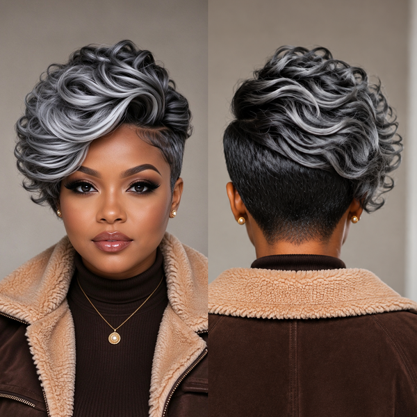 Bequeen 1B Mixed Color Side Part Frontal lace Wig