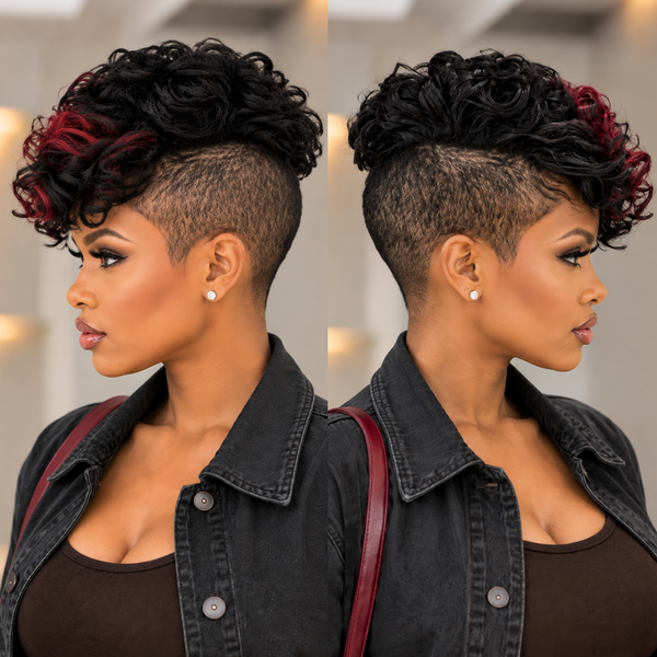 Bequeen 1B Mixed Red Machine Made Deep Wave Topper Unit