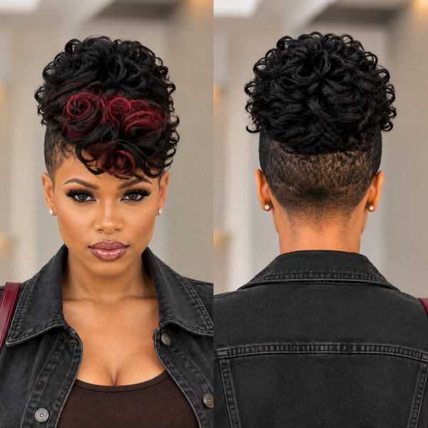 Bequeen 1B Mixed Red Machine Made Deep Wave Topper Unit