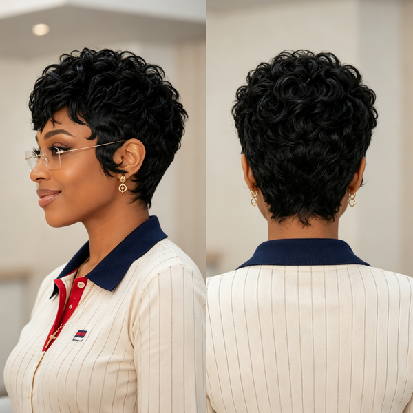 Bequeen 1B Natural Black Wave Full Lace Wig