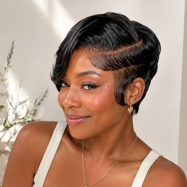 Bequeen 1B Side Part Wave Full Lace Wig