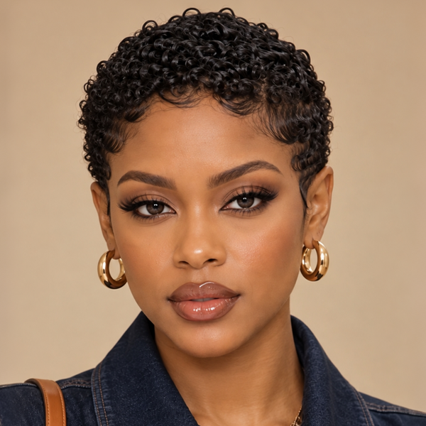Bequeen 1B Special Made Pixie Cut Full Lace Wig