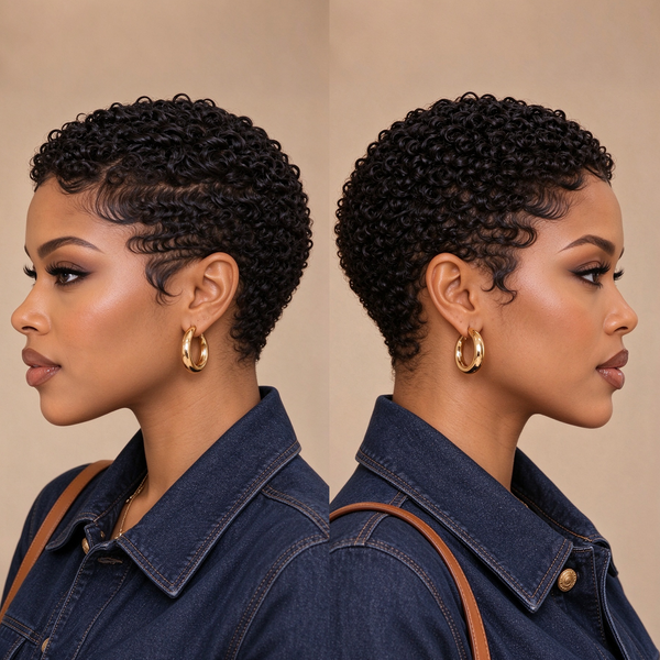 Bequeen 1B Special Made Pixie Cut Full Lace Wig
