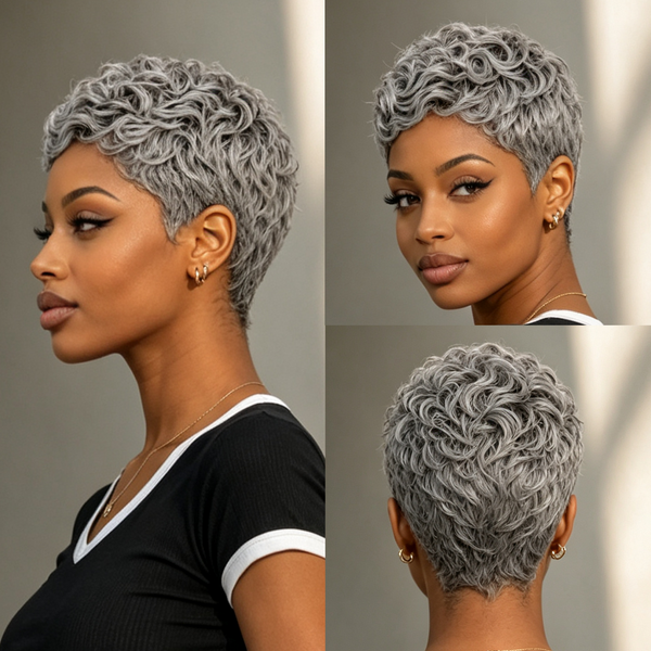 Bequeen 1B Wave Special Style Pixie Wig
