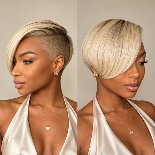 Bequeen 1B & Blonde Side Part Topper
