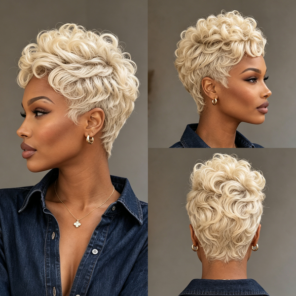 Bequeen 3 Colors Machine Made Pretty Pixie Wig