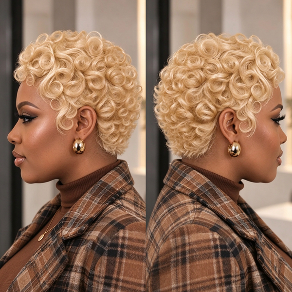 Bequeen 613 Short Cut Finger Wave Fashion Frontal Lace Wig