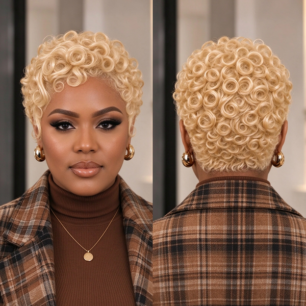 Bequeen 613 Short Cut Finger Wave Fashion Frontal Lace Wig