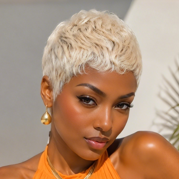 Bequeen Platinum Shortcut Pixie Full Lace Wig
