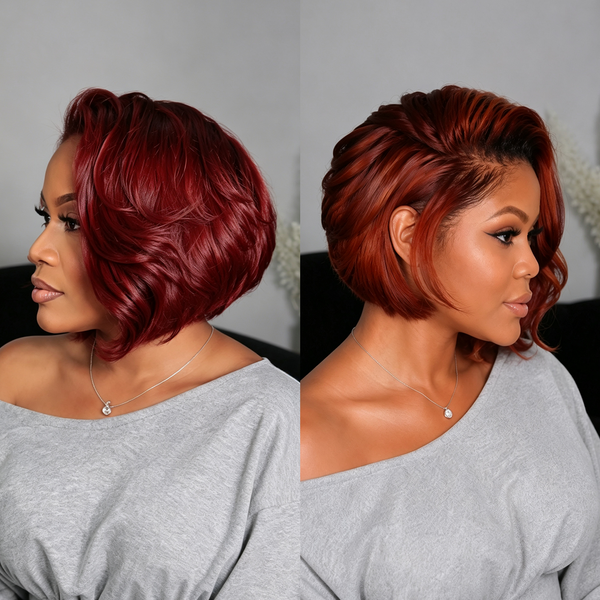 Bequeen 99J Highlight Orange Side Part Bob Frontal Lace Wig