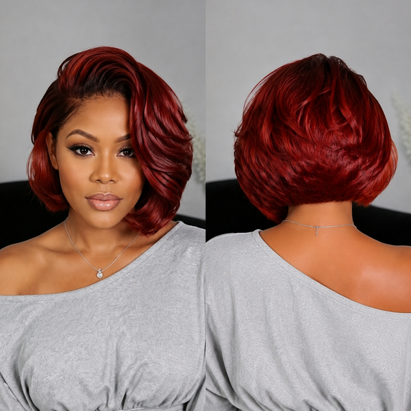 Bequeen 99J Highlight Orange Side Part Bob Frontal Lace Wig