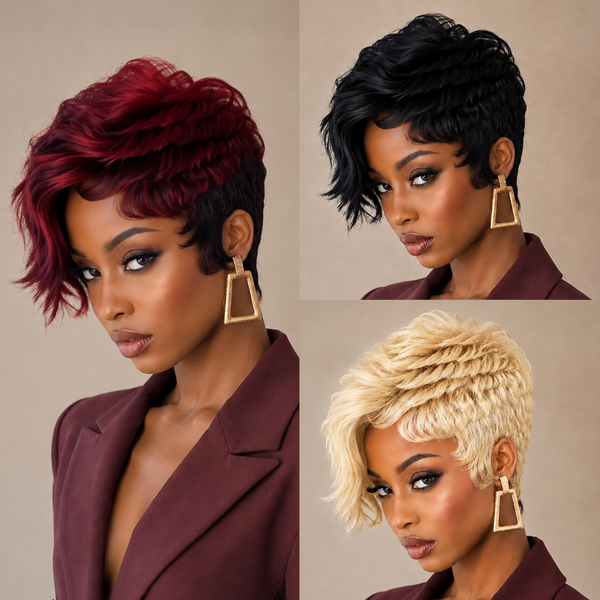 Bequeen 99J Side Part Layer Pixie Wig