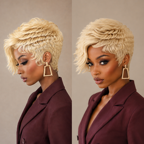 Bequeen 99J Side Part Layer Pixie Wig
