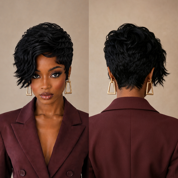 Bequeen 99J Side Part Layer Pixie Wig
