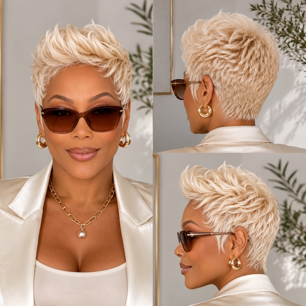 Bequeen Beige Color Sexy Short Cut Full Lace Wig