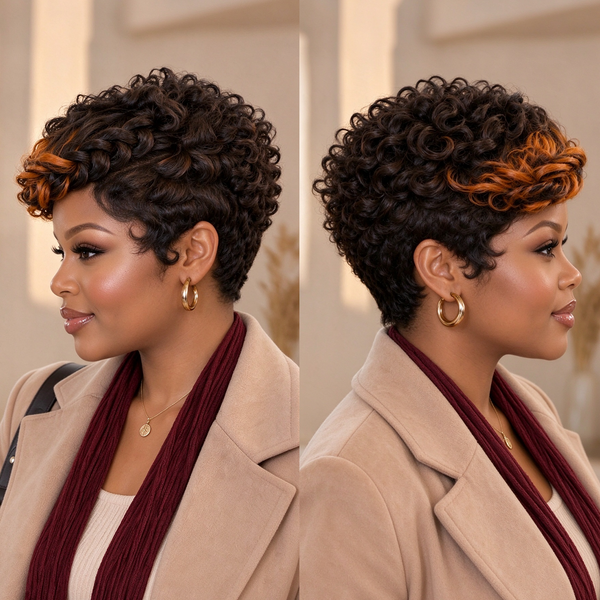 Bequeen Black Highlight 350 Pixie Braid Wig