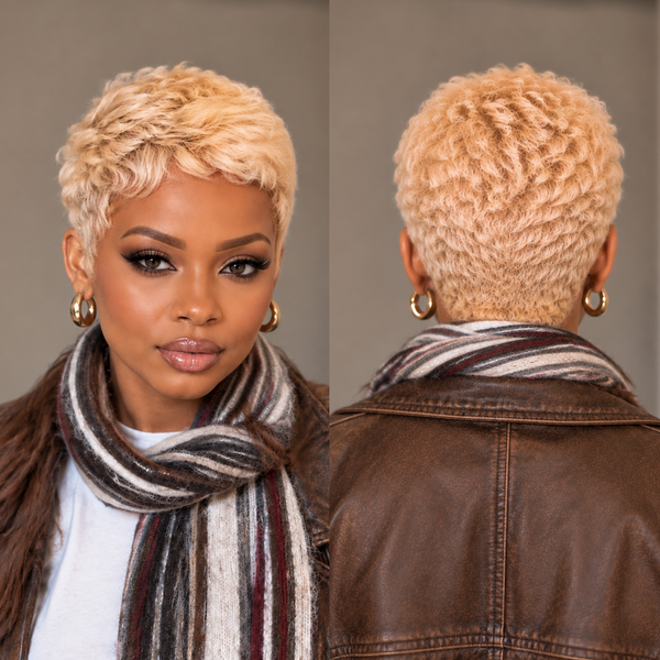 Bequeen Blonde Short Cut Special Style Full  Lace Pixie Wig