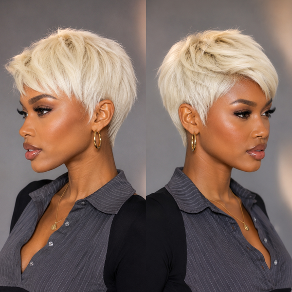 Bequeen Blonde Style Lace Pixie Wig