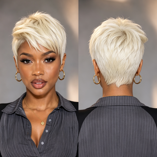 Bequeen Blonde Style Lace Pixie Wig
