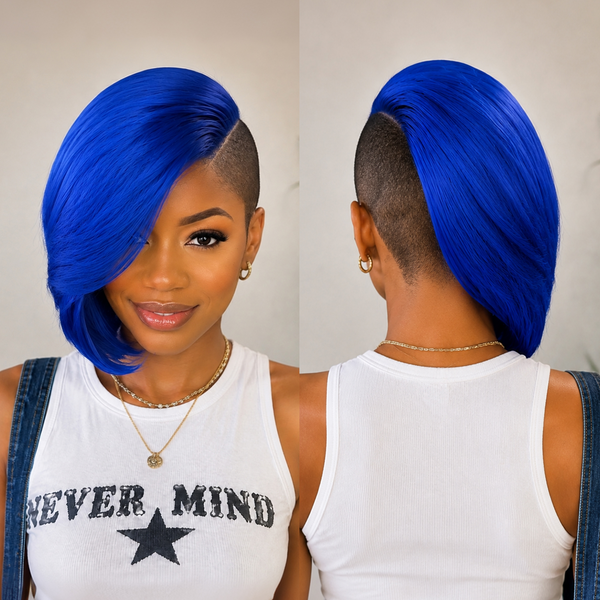 Bequeen Blue Side Part SexyTopper