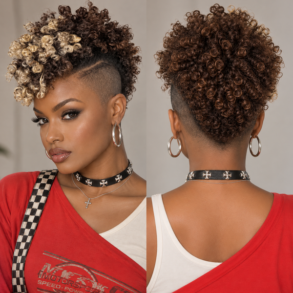Bequeen Brown Highlight Blonde 100% Human Hair Mohawk