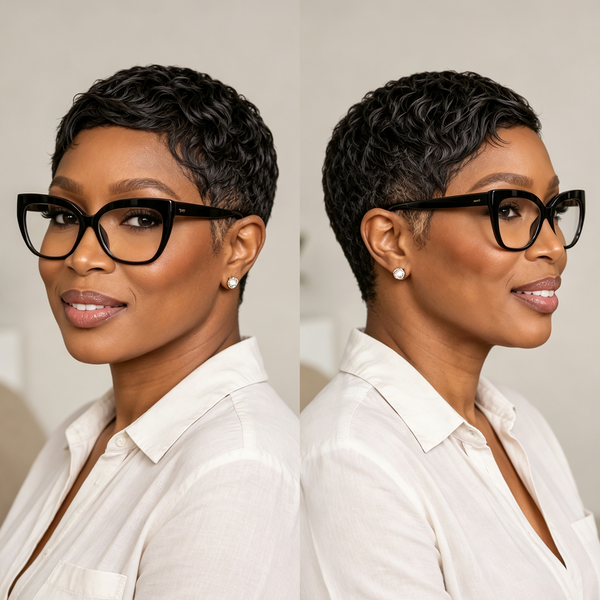 Bequeen Chic Scalp Salt And Pepper Natural Pixie Wig