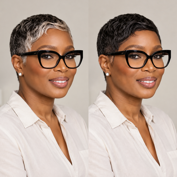 Bequeen Chic Scalp Salt And Pepper Natural Pixie Wig